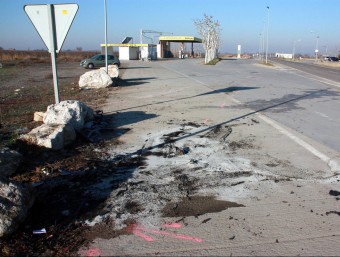 L'indret on va tenir lloc l'accident, una benzinera de Boldú, al terme municipal de la Fuliola ACN