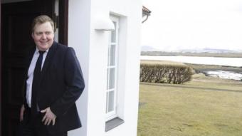 Sigmundur David Gunnlaugsson, primer ministre islandès, ahir a la residència presidencial reuters