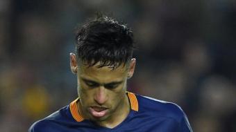 Neymar en el partit contra l'Sporting. AFP