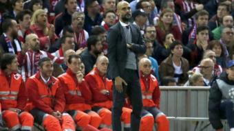 Pep Guardiola en el partit de Champions que el Bayern va jugar al Calderón. EFE