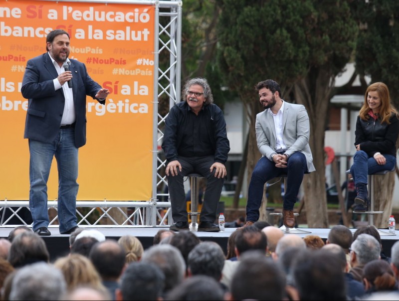 Oriol Junqueras durant l'acte d'ERC celebrat a Gavà aquest dissabte ANDREU PUIG