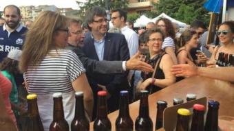 El president Puigdemont visitant Mediona C.M./TAEMPUS