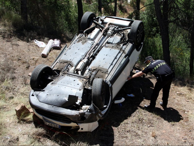 El cotxe accidentat a Sant Fruitós, ahir