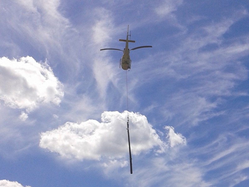 L'helicòpter s'ha utilitzat en els punts de difícil accés EPN