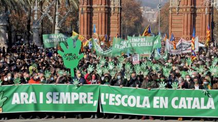La manifestació de Som Escola en defensa de l’escola en català el 18 de desembre