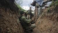 Uns soldats ucraïnesos a la regió de Donetsk