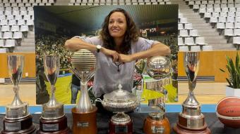 Laia Palau, amb els seus trofeus