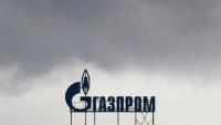 Logotip de Gazprom , a la prospecció de Moskovsky Prospekt, Sant Petersburg