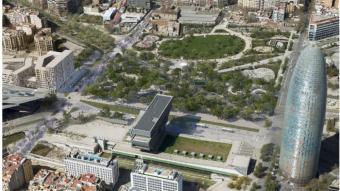 Simulació de la urbanització definitiva de la plaça de les Glòries