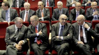 Imatge d’arxiu d’empresaris catalans amb el president Artur Mas l’abril del 2011 en una acte d’Esade.