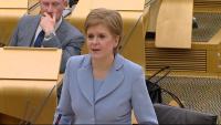 Nicola Sturgeon, primera ministra d’Escòcia, en el Parlament escocès