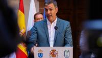 El president del govern espanyol, Pedro Sánchez, durant la roda de premsa a Santa Cruz de la Palma