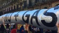Protesta del 2019 contra la posada en funcionament del gasoducte que ara queda aturat a Hostalric