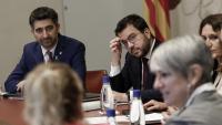 Puigneró i Aragonès en una reunió de l’executiu aquest setembre