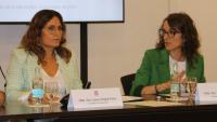 Les conselleres de Presidència i Igualtat, Laura Vilagrà i Tània Verge, respectivament, al Palau de la Generalitat