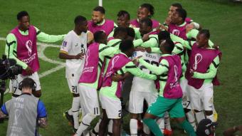 Ghana celebra el gol de la victòria contra Corea del Sud.