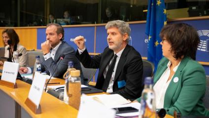 Andreu Van den Eynde intervenint al debat a l’Eurocambra