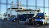 El vaixell de rescat d’MSF, “Geo Barentsz”, atracat al port de Catània