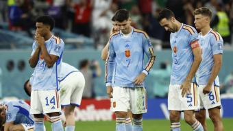 Els jugadors espanyols lamenten l’eliminació del mundial