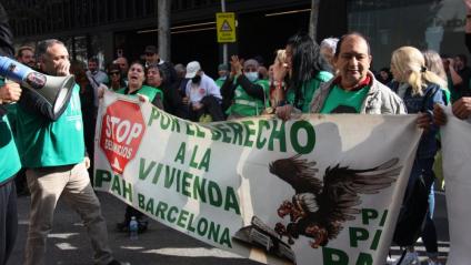 Manifestants de la PAH, el mes passat, a Barcelona