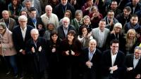 Foto de família de la convenció municipalista de Junts, ahir a Girona