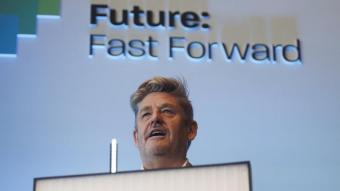 El president de Seat i de la patronal Anfac, Wayne Griffiths, en la presentació de l’agrupació d’empreses Future: Fast Forward a Madrid