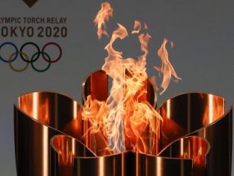 La flama olímpica a la seva arribada al Japó pels Jocs del 2020