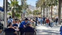 Turistes i visitants de cap de setmana a Sitges