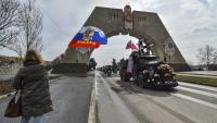 Desfilada de motoristes prorussos a Simferòpol per celebrar el novè aniversari de l’annexió de Crimea per part de Rússia