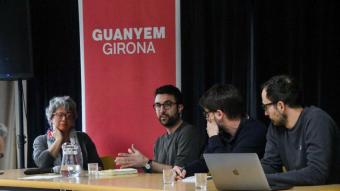 Cristina Andreu, Eduard Cabré, Gerard Feliu i , Javier Ortigosa durant la roda de premsa