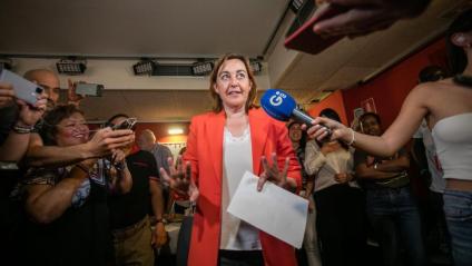 Sílvia Paneque en conèixer els resultats la nit electoral