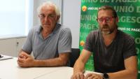El coordinador d’UP a les comarques de Girona, Narcís Poch i el responsable de fauna salvatge del sindicat, Vicenç Armengol