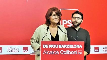 Laia Bonet i Ferran Pedret 
			a la seu del PSC de la ciutat