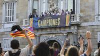 La celebració de la Champions a la plaça Sant Jaume