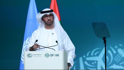 El Sultà Ahmed Al-Yaber, president designat de la COP28, durant la cerimònia inaugural