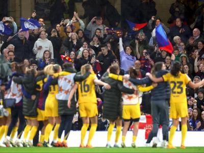 Les jugadores del Barça celebrant el pas a la final