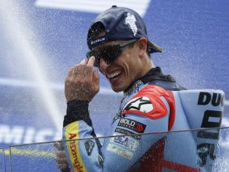 Marc Márquez, molt content al podi després del segon lloc en el GP de França