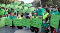 Mobilització de la PAH a Barcelona per exigir una moratòria de desnonaments.
