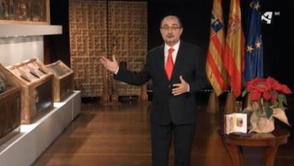 El 2017, Lambán va desitjar Bon Nadal als aragonesos al costat dels béns espoliats al Museu de Lleida