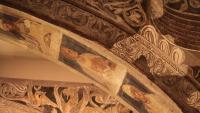 Detall de les pintures de Sixena exposades al MNAC